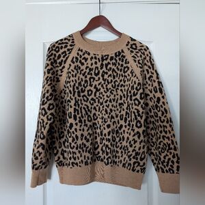 J. Crew Leopard Print Sweater - Camel and Black